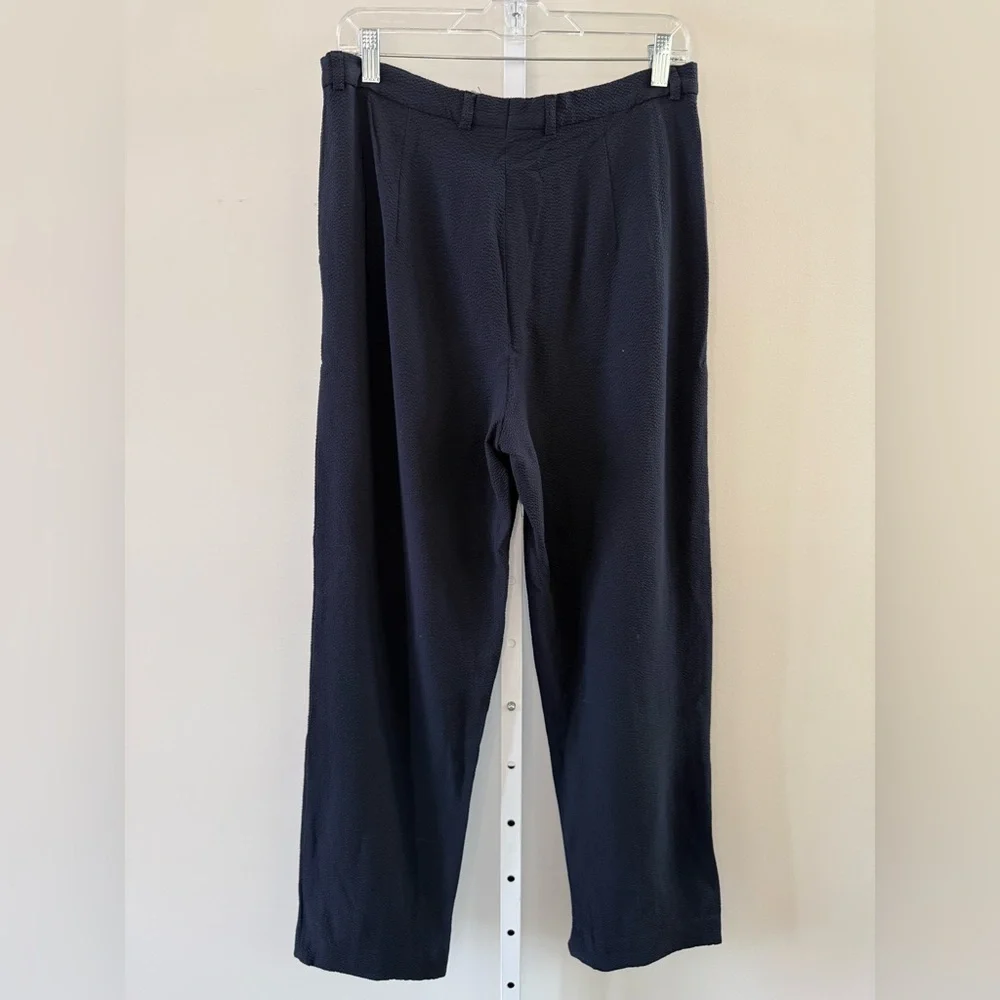 Escada Black Pleated Trousers Size EU 42 High Waist Straight Leg Career Pants